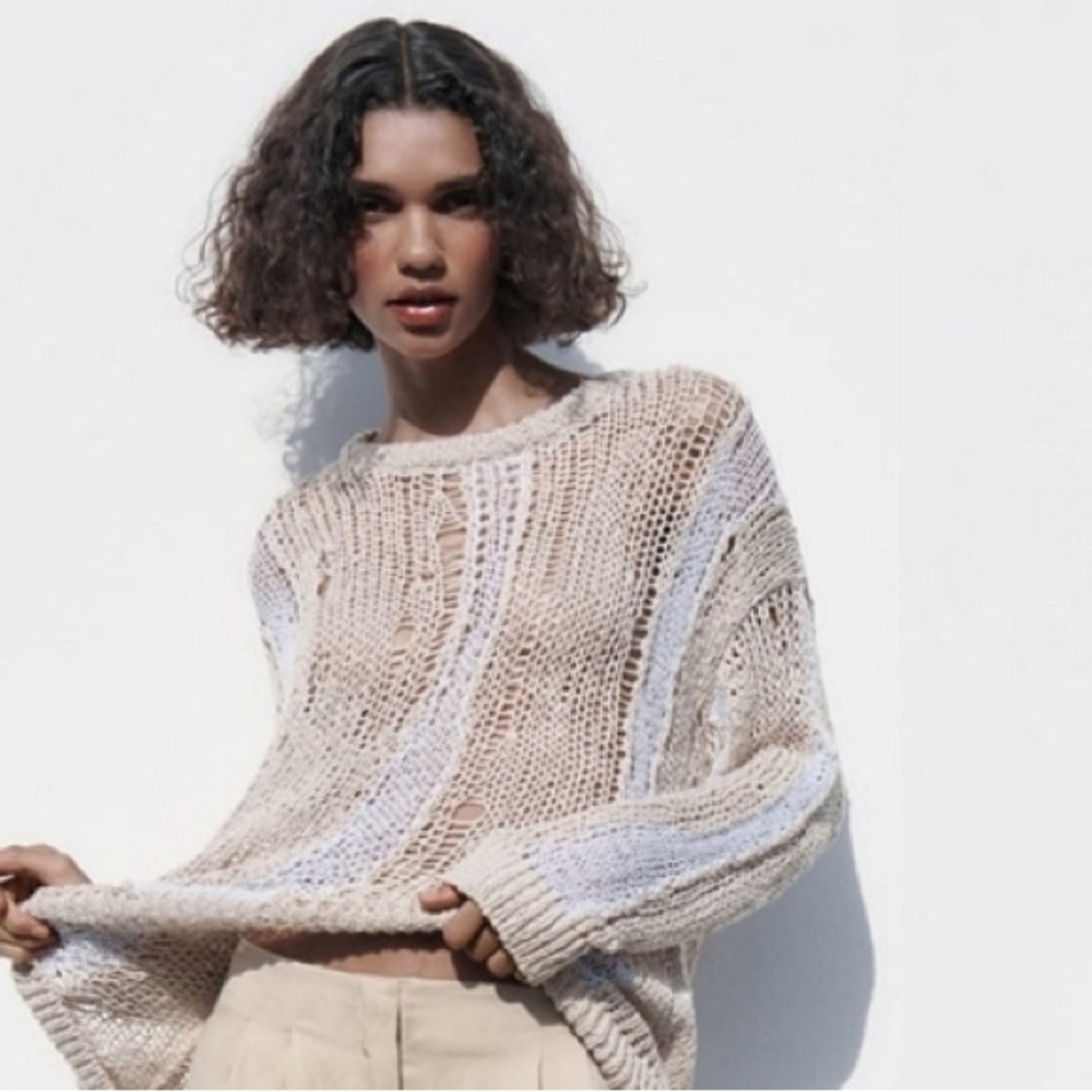 Zara Openwork Knit Sweater - Picture 3 of 8
